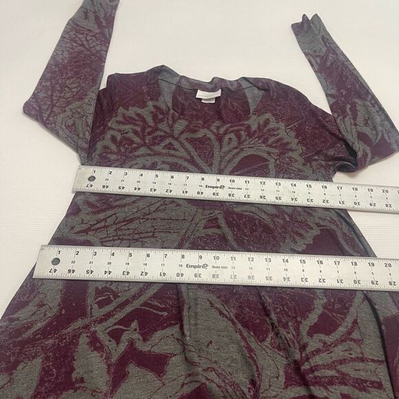 Soft Surroundings Purple Grey Floral Paisley Lagenlook Sweater Size Small - Picture 5 of 8